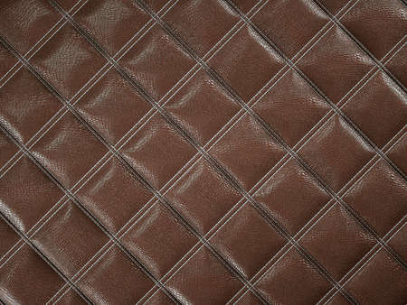 snake or crocodile brown Leather. Square stitched texture or background with bumps. 3d render, 3d illustrationの写真素材