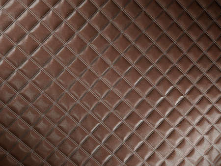 Alligator or crocodile brown Leather. Square stitched texture or background with bumps. 3d render, 3d illustrationの写真素材