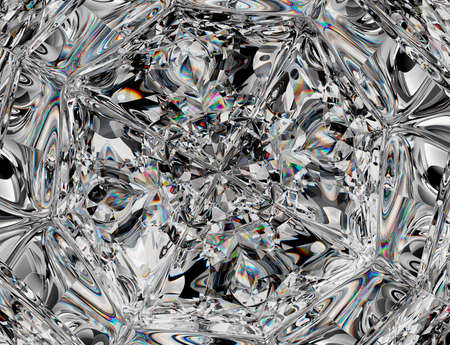 Gemstone structure extreme closeup and kaleidoscope. top view of round gemstone 3d render, 3d illustrationの写真素材