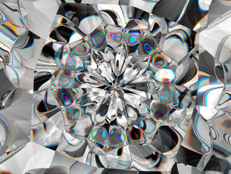 Gemstone or Abstract diamond texture closeup and kaleidoscope. 3d render, 3d illustrationの写真素材
