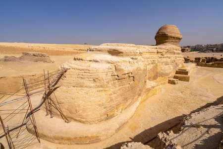 Great Sphinx of Giza from back side. Unusual view pointの写真素材
