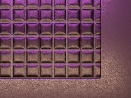 Leather stitched texture or background purple and brown with bumps. 3d render, 3d illustrationの写真素材