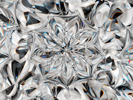 Abstract Gemstone or diamond texture closeup and kaleidoscope. 3d render, 3d illustrationの写真素材