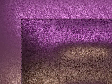 Leather stitched texture or background purple and brown with bumps. 3d render, 3d illustrationの写真素材