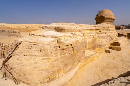 Great Sphinx of Giza from back side. Unusual view pointの写真素材