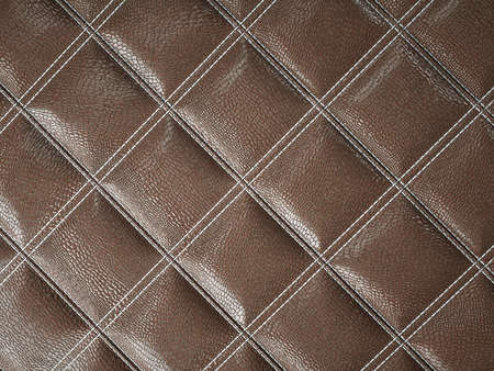 Alligator or crocodile brown Leather. Square stitched texture or background with bumps. 3d render, 3d illustrationの写真素材