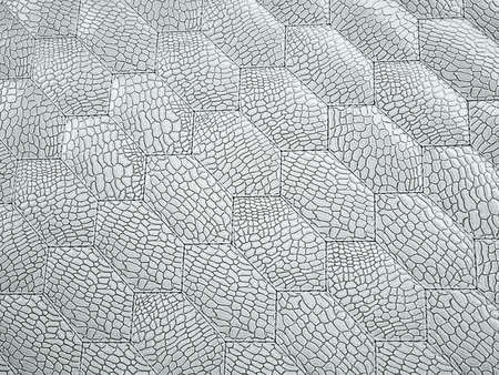 Alligator or crocodile white Leather. hexagon or honeycomb stitched texture or background with...