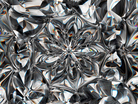 Abstract diamond structure extreme closeup and kaleidoscope. 3d render, 3d illustrationの写真素材