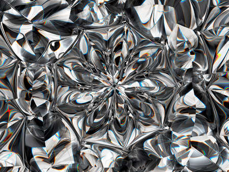 Gemstone or diamond texture closeup and kaleidoscope. 3d render, 3d illustrationの写真素材