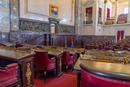 El Capitolio, or National Capitol Building interior in Havana. Tourism in Cuba. Captured in spring 2019のeditorial素材