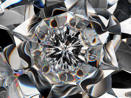 Abstract Gemstone or diamond texture closeup and kaleidoscope. 3d render, 3d illustrationの写真素材
