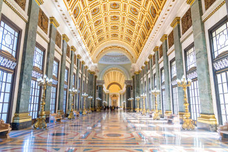El Capitolio, or National Capitol Building interior in Havana. Tourism in Cuba. Captured in spring 2019のeditorial素材