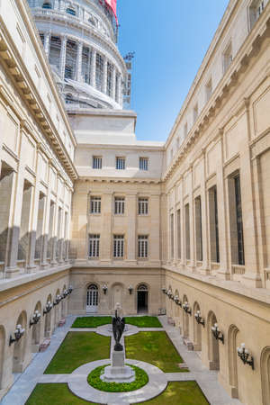 El Capitolio, or National Capitol Building courtyard in Havana. Tourism in Cuba. Captured in spring 2019のeditorial素材