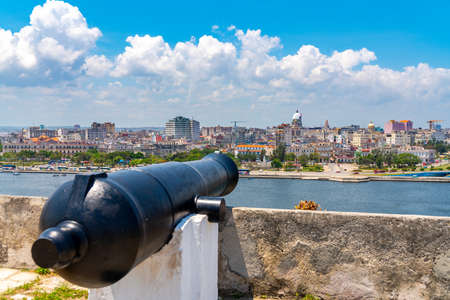 Cannon at Fort of Saint Charles or Fortaleza de San Carlos de la Cabana in Havana, Cuba. spting 2019のeditorial素材