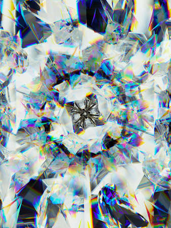Gemstone or diamond texture closeup and kaleidoscope. 3d render, 3d illustrationの写真素材