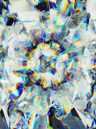 Gemstone or diamond texture closeup and kaleidoscope. 3d render, 3d illustrationの写真素材