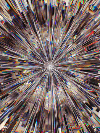 Gemstone or diamond texture closeup and kaleidoscope. 3d render, 3d illustrationの写真素材