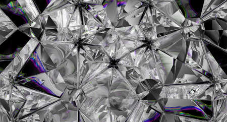 Gemstone or diamond texture closeup and kaleidoscope. 3d render, 3d illustration