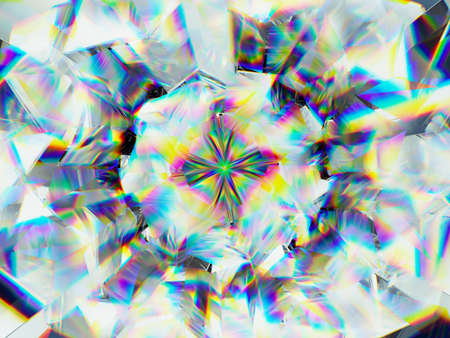Gemstone or diamond texture closeup and kaleidoscope. 3d render, 3d illustrationの写真素材