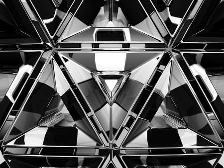 diamond structure extreme closeup and kaleidoscope. top view of round gemstone 3d render, 3d illustrationの写真素材
