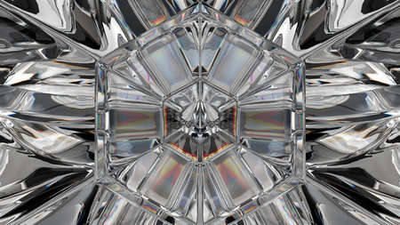kaleidoscope Gemstone or shining diamond pattern background. 3d render, 3d illustrationの写真素材