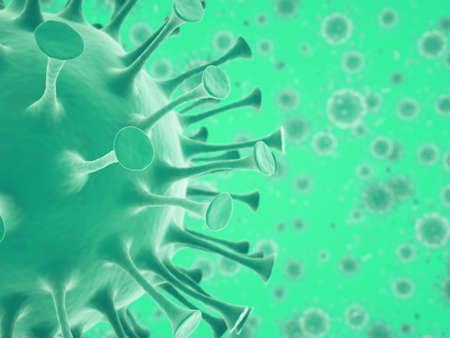 Covid-19 Coronavirus or Novel coronavirus 2019-nCoV cells and epidemic. 3d render, 3d illustrationの写真素材