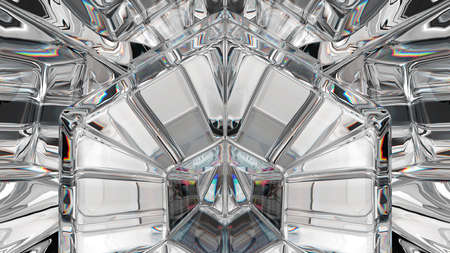 kaleidoscope Gemstone or shining diamond pattern background. 3d render, 3d illustrationの写真素材