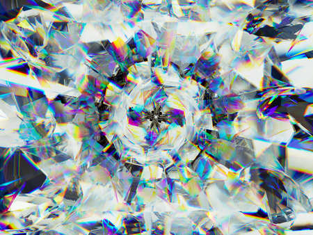 Gemstone or diamond texture closeup and kaleidoscope. 3d render, 3d illustrationの写真素材