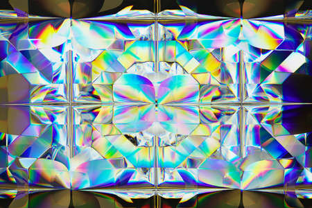 Gemstone or diamond texture closeup and kaleidoscope. 3d render, 3d illustrationの写真素材