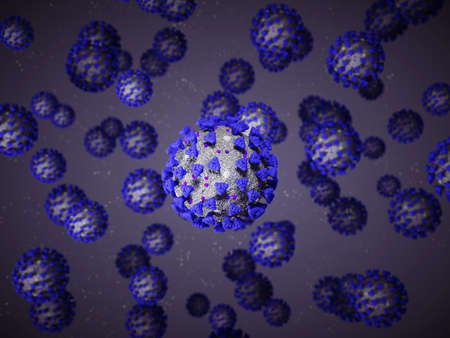 Coronavirus or Covid-19 cell pandemic virus. 3d render, 3d illustrationの写真素材