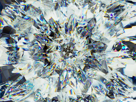 Gemstone or diamond texture closeup and kaleidoscope. 3d render, 3d illustrationの写真素材
