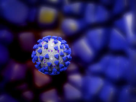 Covid-19 Coronavirus cell pandemic virus. 3d render, 3d illustrationの写真素材