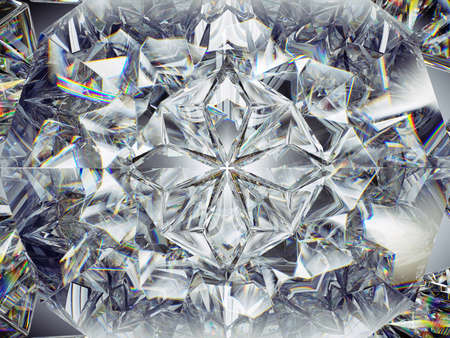 Gemstone or diamond texture closeup and kaleidoscope. 3d render, 3d illustrationの写真素材