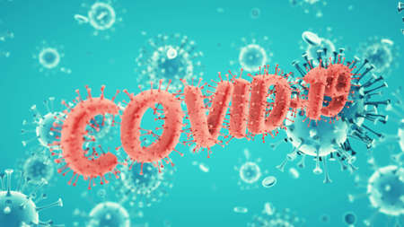 Covid-19 Coronavirus SARS-CoV-2 cell pandemic virus. 3d render, 3d illustrationの写真素材