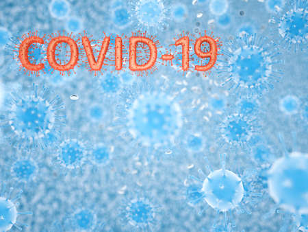 Covid-19 Coronavirus SARS-CoV-2 cell pandemic virus. 3d render, 3d illustrationの写真素材