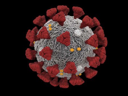 Covid-19 Coronavirus SARS-CoV-2 cell pandemic virus. 3d render, 3d illustrationの写真素材