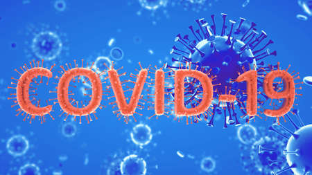 Covid-19 Coronavirus SARS-CoV-2 cell pandemic virus. 3d render, 3d illustrationの写真素材
