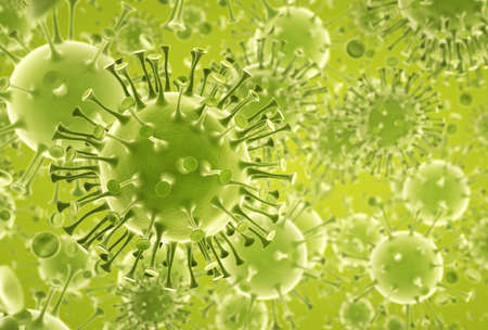 Covid-19 Coronavirus SARS-CoV-2 cell pandemic virus. 3d render, 3d illustrationの写真素材