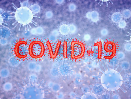 Covid-19 Coronavirus SARS-CoV-2 cell pandemic virus. 3d render, 3d illustrationの写真素材