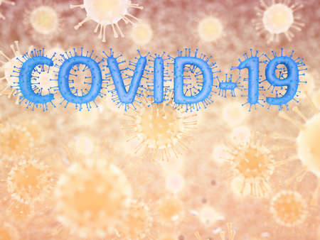 Covid-19 Coronavirus SARS-CoV-2 cell pandemic virus. 3d render, 3d illustrationの写真素材