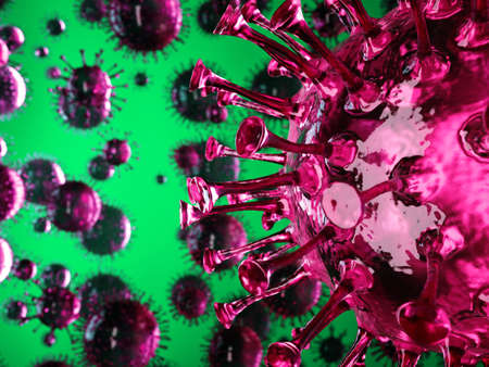 Covid-19 Coronavirus SARS-CoV-2 cell pandemic virus. 3d render, 3d illustrationの写真素材