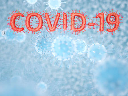 Covid-19 Coronavirus SARS-CoV-2 cell pandemic virus. 3d render, 3d illustrationの写真素材
