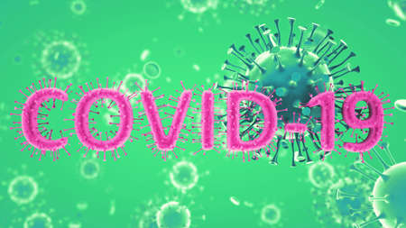 Covid-19 Coronavirus SARS-CoV-2 cell pandemic virus. 3d render, 3d illustrationの写真素材