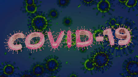 Covid-19 Coronavirus SARS-CoV-2 cell pandemic virus. 3d render, 3d illustrationの写真素材