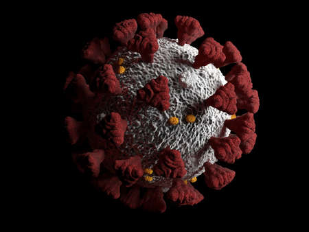 Covid-19 Coronavirus SARS-CoV-2 cell pandemic virus. 3d render, 3d illustrationの写真素材