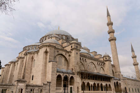 Suleymaniye mosque, one of the most beautiful and all-honoured mosques in Turkey. Captured in Istanbul, March 2021のeditorial素材
