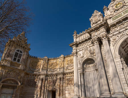 Dolmabahce sultan palace. Tourism and sightseeing in Istanbul. Captured on March 2021.のeditorial素材
