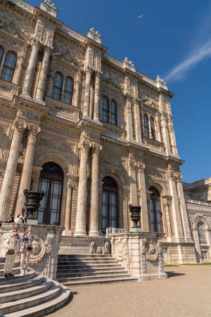 Dolmabahce sultan palace. Tourism and sightseeing in Istanbul. Captured on March 2021.のeditorial素材