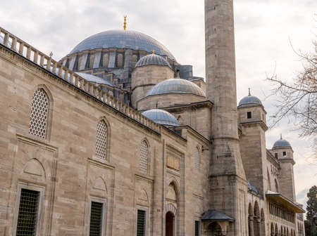 Suleymaniye mosque, one of the most beautiful and all-honoured mosques in Turkey. Captured in Istanbul, March 2021のeditorial素材