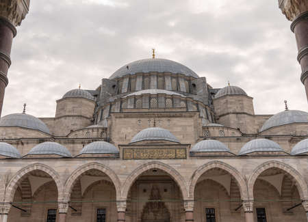 Suleymaniye mosque, one of the most beautiful and all-honoured mosques in Turkey. Captured in Istanbul, March 2021のeditorial素材